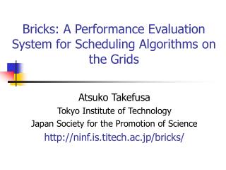 Bricks: A Performance Evaluation System for Scheduling Algorithms on the Grids
