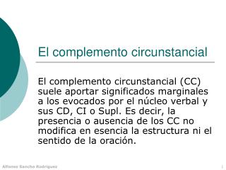 El complemento circunstancial