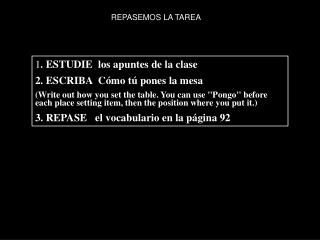 REPASEMOS LA TAREA