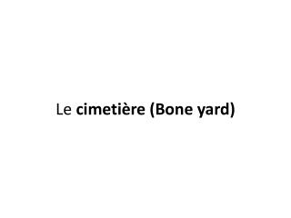 Le  cimetière (Bone yard)