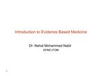 Introduction to Evidence Based Medicine