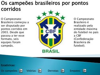 Os campeões brasileiros por pontos corridos