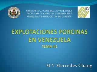 EXPLOTACIONES PORCINAS EN VENEZUELA TEMA #1