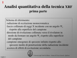 Analisi quantitativa della tecnica xrf prima parte