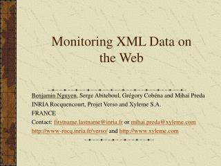 Monitoring XML Data on the Web