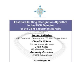 Fast Parallel Ring Recognition Algorithm in the RICH Detector of the CBM Experiment at FAIR