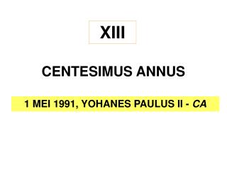 CENTESIMUS ANNUS