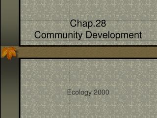 Chap.28 Community Development
