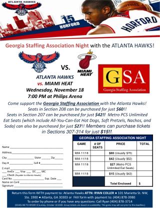 Georgia Staffing Association Night with the ATLANTA HAWKS!