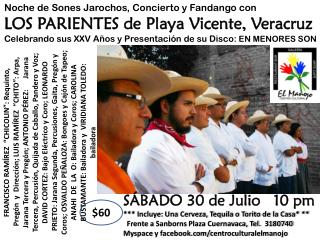 Noche de Sones Jarochos, Concierto y Fandango con LOS PARIENTES de Playa Vicente, Veracruz