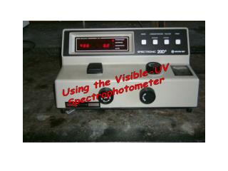 Using the Visible-UV Spectrophotometer