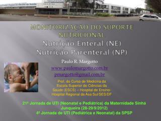 MONITORIZAÇÃO DO SUPORTE NUTRICIONAL Nutrição Enteral (NE) Nutrição Parenteral (NP)