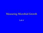 Measuring Microbial Growth