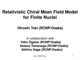 Relativistic Chiral Mean Field Model for Finite Nuclei