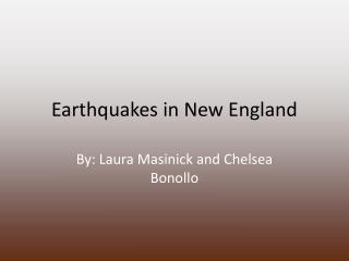 Earthquakes in New England