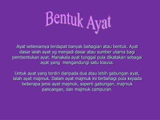 Bentuk Ayat