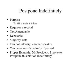Postpone Indefinitely