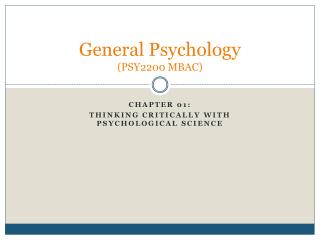 General Psychology (PSY2200 MBAC)