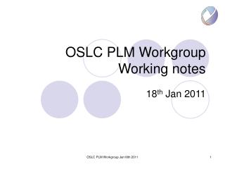 OSLC PLM Workgroup Working notes