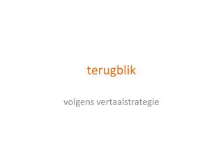 terugblik