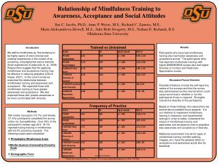 Relationship of Mindfulness Training to Awareness, Acceptance and Social Attitudes