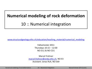 Numerical modeling of rock deformation 10 :: Numerical integration