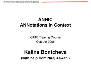 ANNIC ANNotations In Context