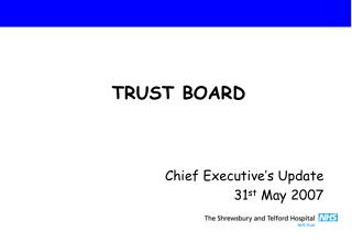 Chief Executive’s Update 31 st May 2007