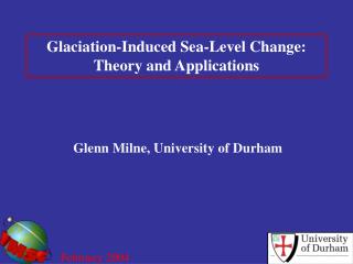 Glaciation-Induced Sea-Level Change: Theory and Applications