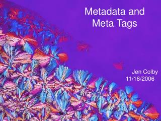 Metadata and Meta Tags