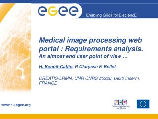 Medical image processing web portal : Requirements analysis. An almost end user point of view …