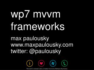 wp7 mvvm frameworks