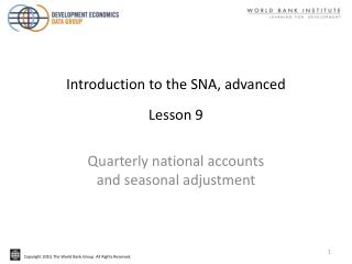 Introduction to the SNA, advanced Lesson 9