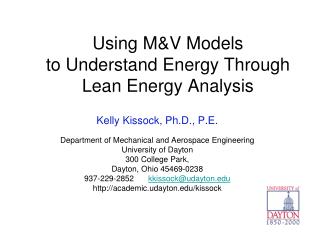 Using M&amp;V Models to Understand Energy Through Lean Energy Analysis