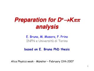 Preparation for D +  K pp analysis