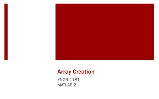 Array Creation