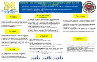 Improving Hand-Off Process between the Emergency Department (ED) and Inpatient Units (4B&amp;5B)
