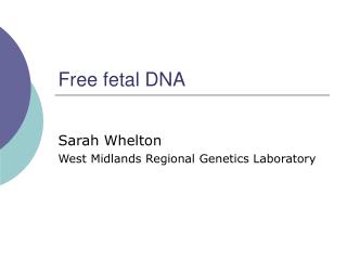 Free fetal DNA