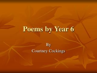 Poems by Year 6