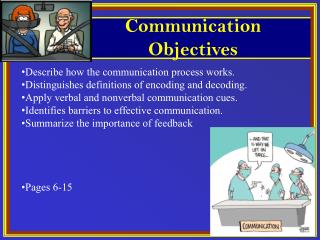 Describe how the communication process works. Distinguishes definitions of encoding and decoding.