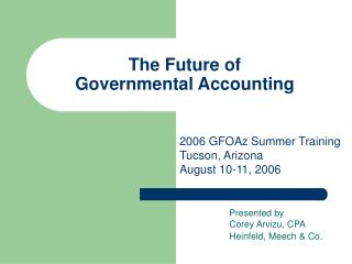 The Future of Governmental Accounting