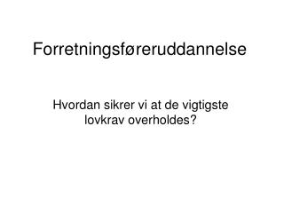 Forretningsføreruddannelse