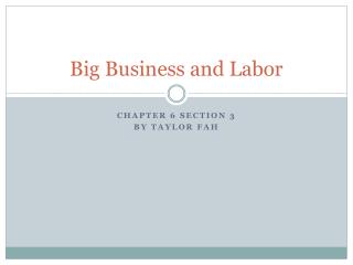 Big Business and Labor