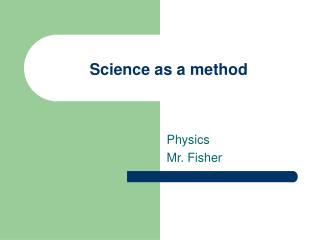 Science as a method