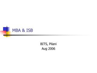 MBA & ISB