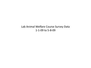 Lab Animal Welfare Course Survey Data 1-1-09 to 5-8-09