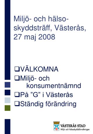Miljö- och hälso-skyddsträff, Västerås, 27 maj 2008