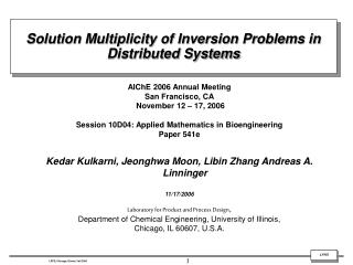 Solution Multiplicity of Inversion Problems in Distributed Systems