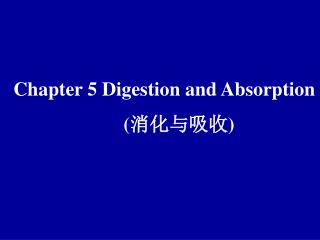 Chapter 5 Digestion and Absorption ( 消化与吸收 )