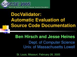 DocValidator: Automatic Evaluation of Source Code Documentation